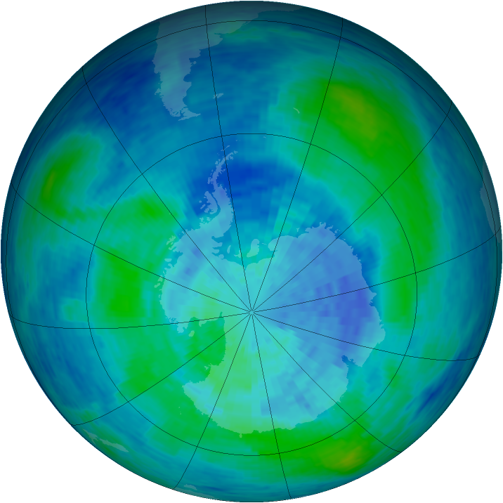 Antarctic ozone map for 19 March 1994